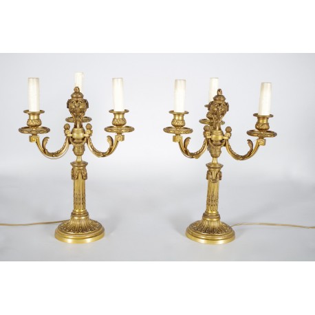 Candélabres style Louis XVI bronze doré