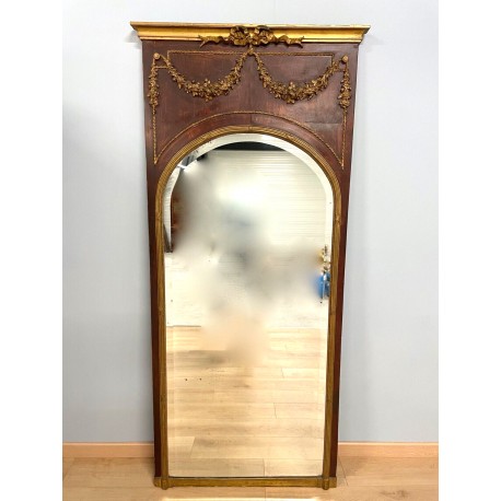 Miroir Trumeau Doré Style Louis XVI