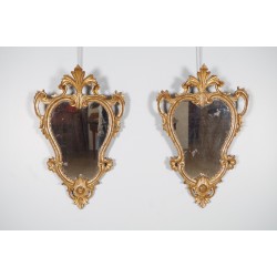 Paire de miroirs dorés style Vénitien